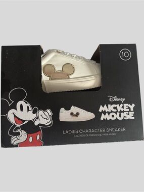 Disney Women’s Mickey Mouse Sneaker - Cream with Gold Accent